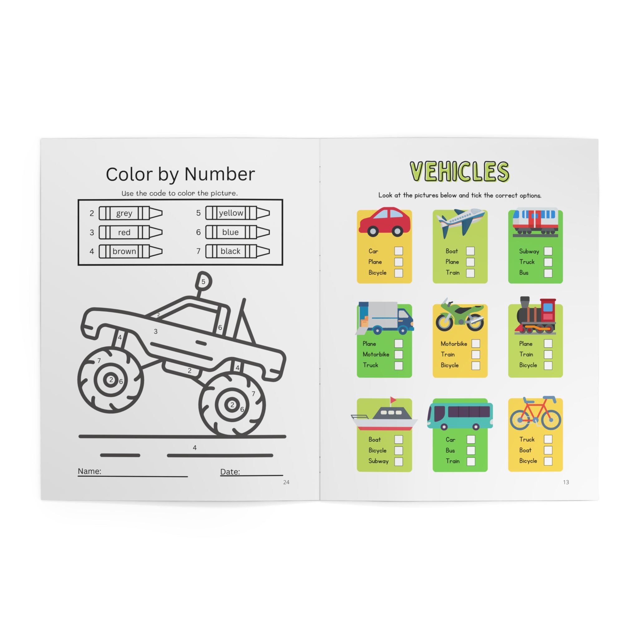 Touch a Truck Activity Coloring Book — 2026 Kids Truck Coloring & Activity Book