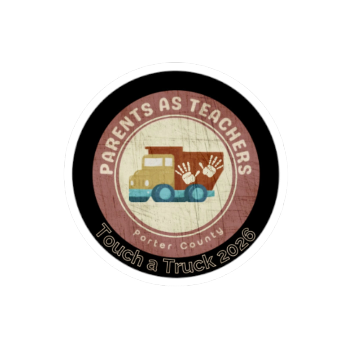 Parents as Teachers 'Touch a Truck 2026' Round Sticker