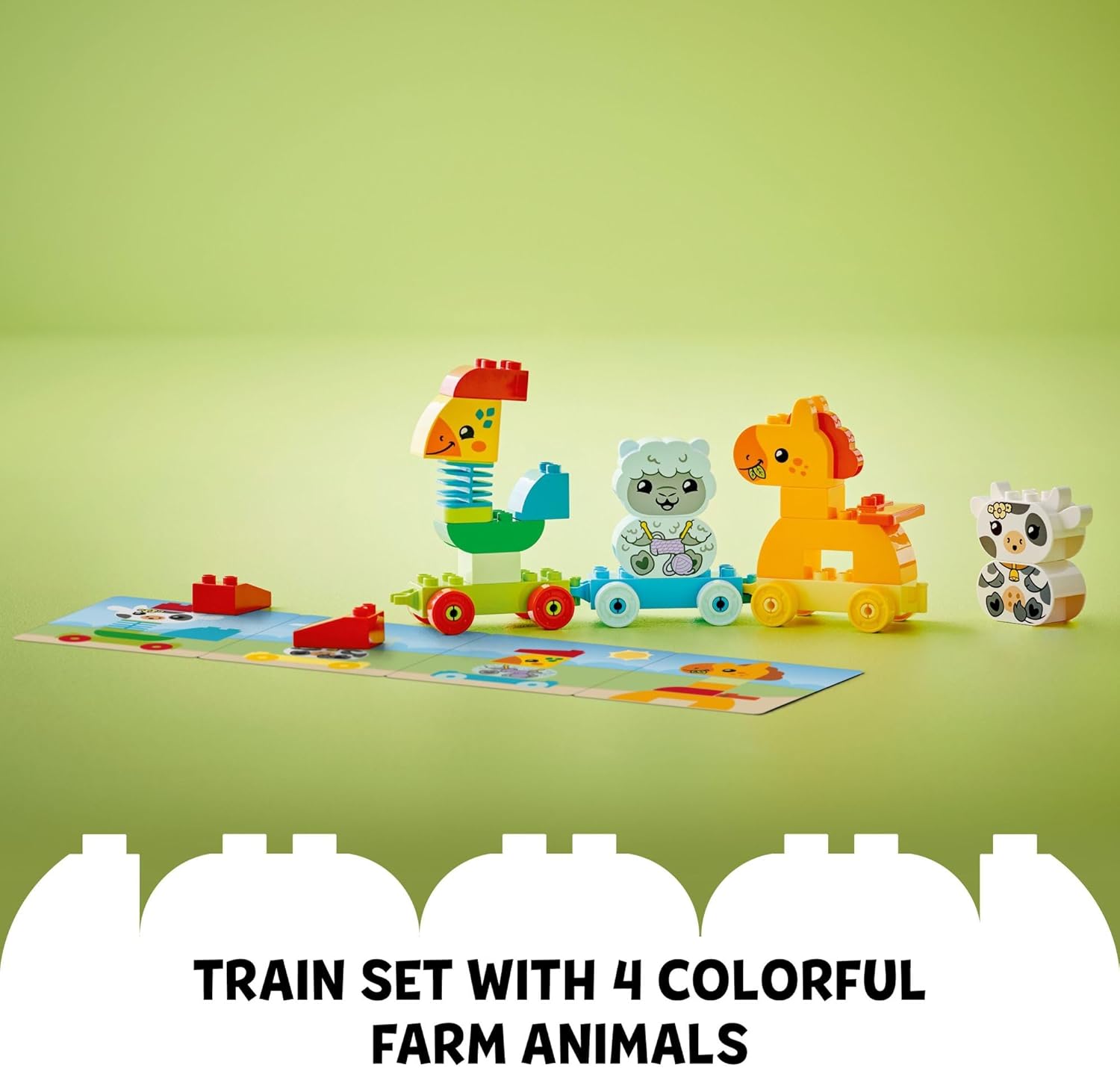 LEGO DUPLO My First Animal Train Building Set and Horse Toy, Educational Toy for Toddlers Ages 1-3 with 4 Animal Figures, Creative Nature Birthday Gift for Preschoolers, 10412