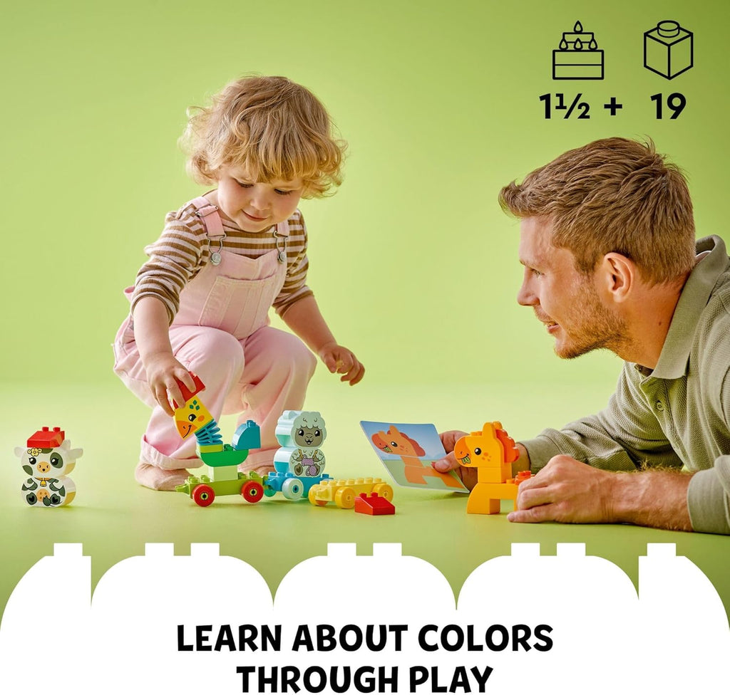 LEGO DUPLO My First Animal Train Building Set and Horse Toy, Educational Toy for Toddlers Ages 1-3 with 4 Animal Figures, Creative Nature Birthday Gift for Preschoolers, 10412