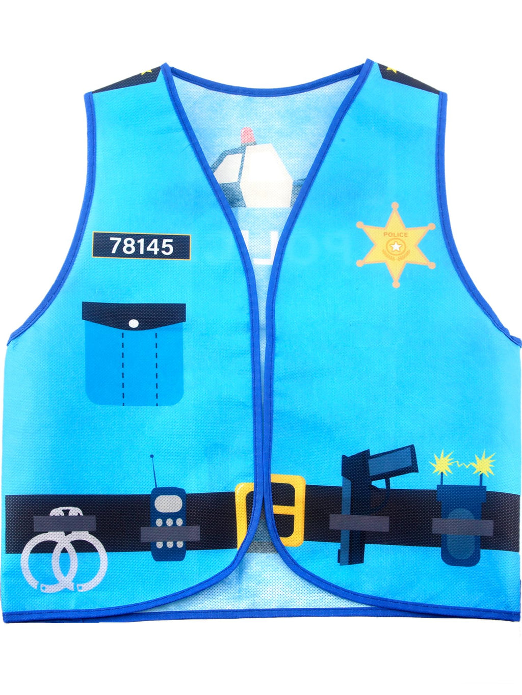 Kids Community Helper Dress Up Costume Postman Police Role Play Vest Cosplay Set for Career Day Halloween Party