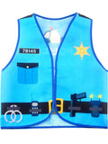 Kids Community Helper Dress Up Costume Postman Police Role Play Vest Cosplay Set for Career Day Halloween Party